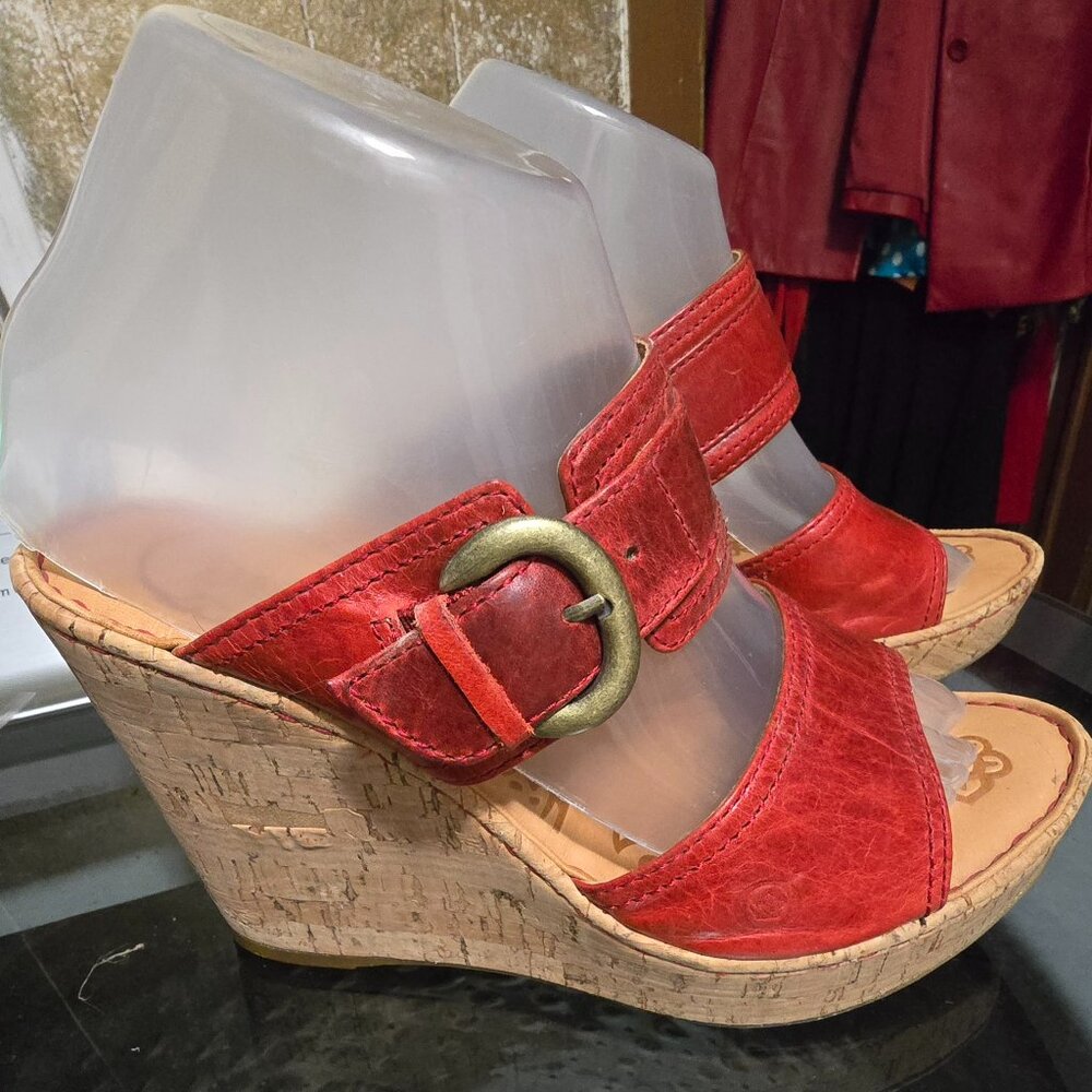 Born Red Leather shoes 4 Inch Heels